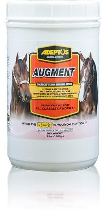 Adeptus Nutrition Augment Vitamin & Mineral Balancer | Daily Horse Nutrition Enhancing Supplement with Biotin, Amino Acids & Minerals | Equine Feed Topper for Growing, Working, Performance Horses