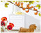Wandtattoo Aufkleber Kinderzimmer Tiere Einhörnchen jubeln 131 x 50 cm