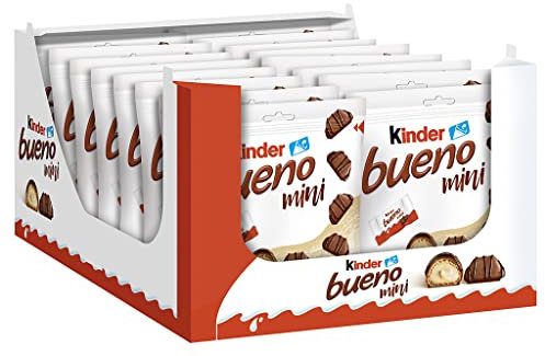 Ferrero kinder bueno Mini – Schokoriegel mit Milch-Haselnuss-Creme – 16 Beutel mit einzeln verpackten Mini Riegeln (16 x 108 g)