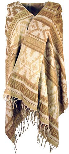 GURU SHOP Weicher Pashmina Schal/Stola, Herren/Damen, Maya Muster Blau/pink, Synthetisch, Size:One Size, 200x100 cm