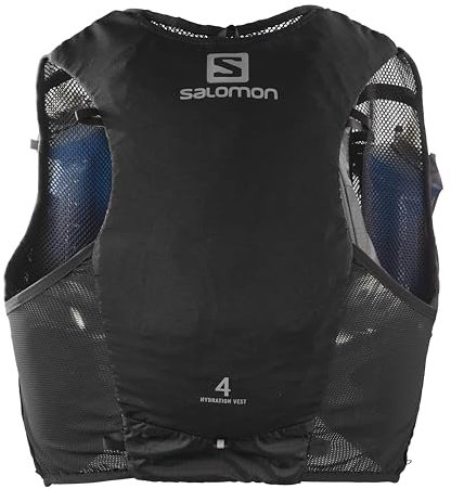 Salomon Adv Hydra Vest 4 Unisex Hydrationsweste Trail running Wandern MTB, Komfort und Stabilität, Schneller Zugriff auf Flüssigkeitszufuhr, Einfaches Design, Schwarz, M
