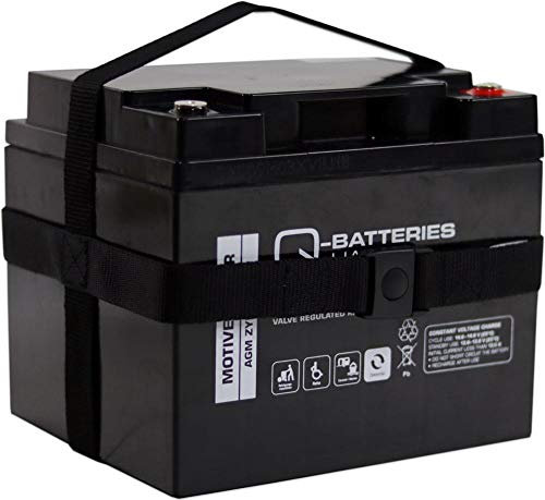 Q-Batteries AGM Rollstuhl Scooter Batterie mit Tragegurt 12V 50Ah