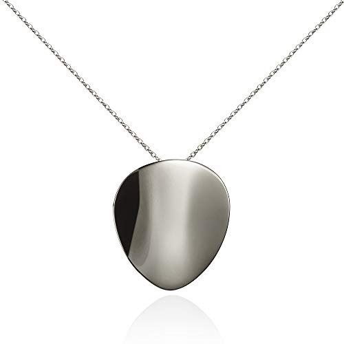 namana Großer Spiegel-Anhänger mit Halskette für Damen. Designer Stahl-Kette für Frauen. Statement Halskette mit Geschenkbox