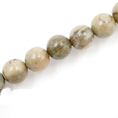 Fukugems Edelsteinperlen für Schmuckherstellung, 5 Strähnen im Inneren, Grau gestreift, Jasper, 4 mm