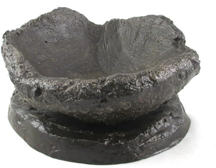 Bonsaischale + Untersetzer Bonsai Schale Bogenschale Pflanzschale rund anthrazit Ø 17 cm, Höhe 7 cm (20425)