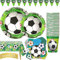 Vajilla para Fiesta de Fútbol 102 Piezas Tema Deportivo para Cumpleaños de Niños Incluye Platos Vasos Servilletas Mantel y Pancarta, 25 Invitados