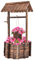 COSTWAY Fontaine de Jardin d'Ornement en Bois de Sapin Traité Carbonisation, Puit de Jardin 56 x 56 x 114 cm avec Seau et Manivelle, Décorative de Jardin