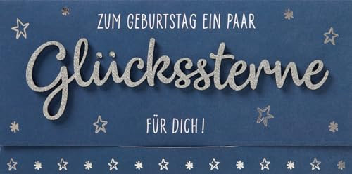 Perleberg Geburtstagskarte Lettering Surprise Glückssterne für Dich 11 x 22 cm