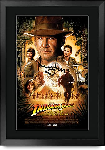 HWC Trading FR A3 Indiana Jones 4 Kingdom of the Crystal Skull Harrison Ford Gifts gedrucktes Poster, signiertes Autogramm, Bild für Film-Fans, A3, gerahmt