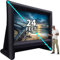 QILEBA Proyector inflable de 24 pies para exteriores e interiores, pantalla de proyección de cine portátil, con soplador de aire, amarres y bolsa de almacenamiento, para patio trasero, piscina, fiesta