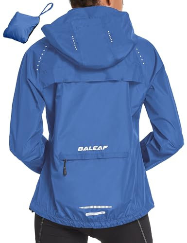 baleaf bike jacket femmes veste de pluie imperméable respirant randonnée veste d'été coupe - vent veste extérieure veste légère résistante aux intempéries veste de vélo Bleu XL