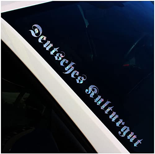 Frontscheibenaufkleber Schriftzug Deutsches Kulturgut Aufkleber für Windschutzscheibe Heckscheibe Frontscheibe Auto Fahrzeug Dekor Sticker FS41 (Flakes Silber, Außenklebend)