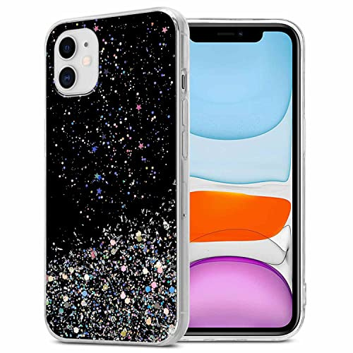 Cadorabo Hülle kompatibel mit Apple iPhone 11 PRO Rundumschutz TPU Silikon Case Mädchen Glitzer Strass Design Slim Kratzfest Weiche Gummi Bling Schutzhülle für Apple iPhone 11 PRO in Schwarz