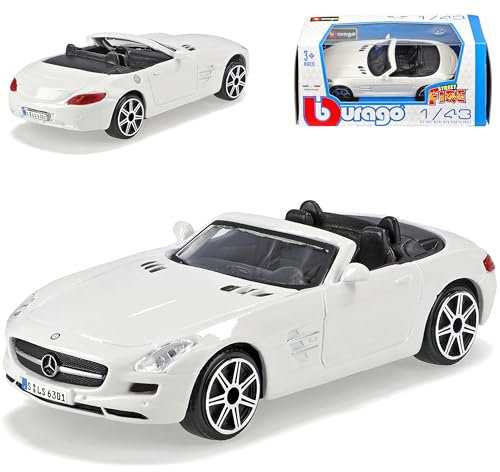 Mercedes-B SLS AMG Roadster Cabrio Weiss R197 Ab 2009 1/43 Burago Modell Auto