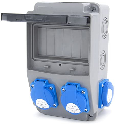 ELS Elektrotechnika Baustromverteiler Wandverteiler 4x230V Schuko OHNE LS/FI/MID Stromzähler. Baustromverteiler für Indoor/Outdoor-Bereich, Werkstätten und Fabriken IP54
