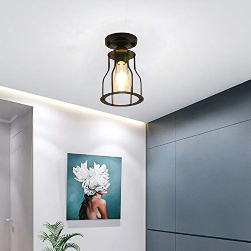 Mengjay Industrial Vintage Deckenleuchte Retro Deckenlampe Industrie Kronleuchter Lampenschirm Hänge Pendelleuchten E27 Fassung,für Flur Eingang Esszimmer Bar Café Schlafzimmer Studie Zimmer Büro