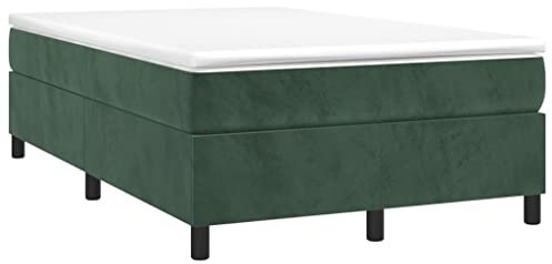 vidaXL Bettgestell, Polsterbett Bett für Schlafzimmer, Bettrahmen mit Lattenrost Stützbeinen, Schlafzimmerbett Doppelbett, Dunkelgrün 120x200cm Samt