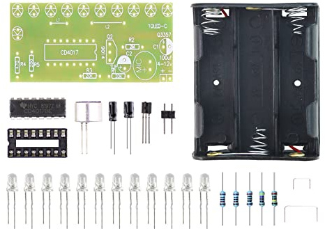 YIDAB Kit d'entraînement à souder à LED activé par le son – Projet de soudure DIY avec 10 LED et capteur de microphone (12 V DC) pour débutants en électronique et éducation STEM