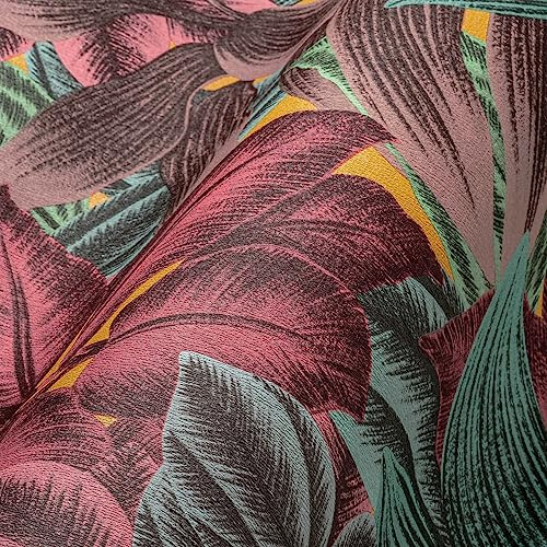 Livingwalls Travel Styles Non-Woven Wallpaper - Jungle Wallpaper in Colourful and Blue - Tropical Wallpaper for Various Rooms in 10.05 m x 0.53 m