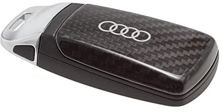 Audi 8W6071208A3Q0 Coque de clé en Carbone avec Logo Anneaux pour clé 4M0959754 8W0959754 8S0959754 sans Pince chromée