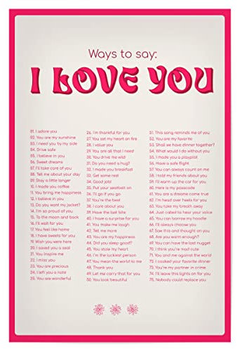 artboxONE Poster 75x50 cm Typografie Ways to say: I Love You - pink - Bild Liebe gefühle Liebe