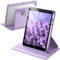 JETech Rotante Custodia per iPad 9/8/7 (10,2 Pollici, 2021/2020/2019 Modello, 9a/8a/7a Generazione) con Portapenne, 360 Gradi Rotazione Protettiva Cavalletto Cover Chiaro Indietro (Viola Chiaro)