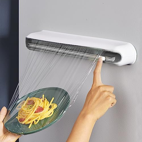 MGGi Mount Magnetischer, nachfüllbarer Kunststoffpapierspender mit Schneider, Frischhaltefolienschneider, Alufolienspender, Slide Chic Pergamentpapierspender, passend für 30,5 cm x 90 m