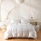 Wotcsil Satin Bettwäsche 200x200 Weiß Damast Seidenbettwäsche Bettwäsche 200x200 Satin Seiden Bettbezug Set Seidige Uni Einfarbig Polyester Seide Bettbezug Mit Kissenbezug