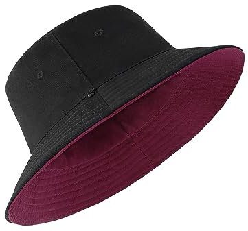 Zylioo Reversibel Fischerhut Anglerhut Doppelseitig Bucket Hat Beidseitig 100% Baumwolle Sonnenhut Sommerhut Damen Eimerhut