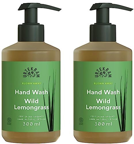 Urtekram Handwash Wild Lemongrass, natürliche und organische Flüssigseife 300 ml (Packung mit 2)