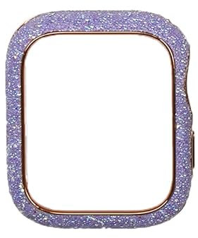 BRART Diamant-Abdeckung für Apple Watch-Hülle, 45 mm, 41 mm, 44 mm, 40 mm, glitzernd, Displayschutzglas für Apple Watch Serie 8, 7, 4, 5, 6 SE (Farbe: lila, Größe: 44 mm)
