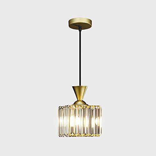 MODEBHD Kristalllampe Glas Kleine Hängeleuchte Einfache Moderne Stehtisch Esszimmer Kronleuchter Nacht Schlafzimmer Arbeitszimmer Loft Deckenpendelleuchten 1-Licht LED Droplight Fixture