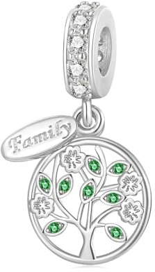 TCZNAF Family Familienbaum Charm Anhänger Bead Pendant für Europäische Armbänder Schmuck Geschenk für Damen Weihnachtszeit