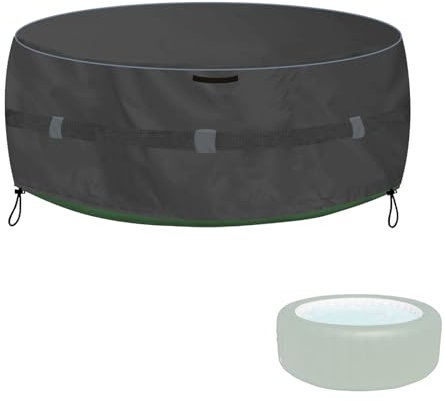 XCZ Tragbare Whirlpool-Abdeckung - Wasserdicht, Sonnenschutz, Staubdicht für 180 cm Runde Aufblasbare Pools, Grau