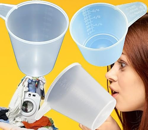 3 x MAAJ MESSBECHER FÜR WASCHMITTEL WASCHPULVERMESSBECHER - MADE IN EU - 100ml + 175ml + 200ml