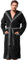 Morgenstern Cadiz Salamanque Peignoir à capuche pour homme en tissu éponge 100 % coton, noir/gris, XXL