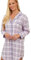 Womens Nightwear Nightdress 100% Brushed Cotton Check Paris And Cat Alice Design Nightshirt Pink & Blue Colour Long Sleeve Night Dress Women UK Size 8-22 (Checked Design, 16-18)