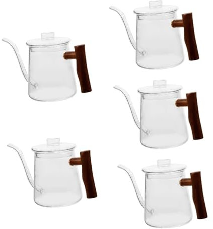 MAGICLULU 5 Piezas olla verter a mano jarra de café pava almacenamiento de cafe cafetera de goteo taza de té con infusor cesta cafeteras jarra cafetera tetera de viaje tetera portátil Madera