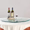 LFONDIGE Mesa giratoria de Cristal Lazy Susan para Comedor, Bandeja giratoria Grande, Plato Redondo para Servir, con Ruedas auxiliares, Resistente a Altas temperaturas