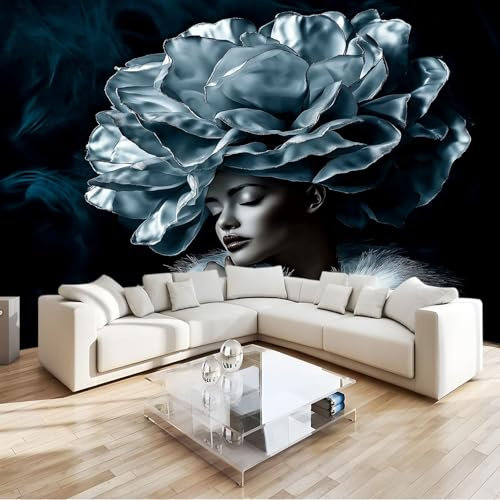 Papier Peints Intissé 250 x 175 cm chambre salon chambre d'enfant Revêtement mural Noir Décoration Murale Papier Peints thème Femme Moderne Et À La Mode Papier Peints Panoramique Moderne Murales
