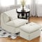 okwish Relaxsessel Schlafsofas mit Fußstütze?Lazy Polstersofa Indoor-Sitzkissen mit Bequeme, extra Dicke Polsterung,Liegestuhl für Schlafzimmer, Wohnzimmer, Chenille-Stoff,Weiß
