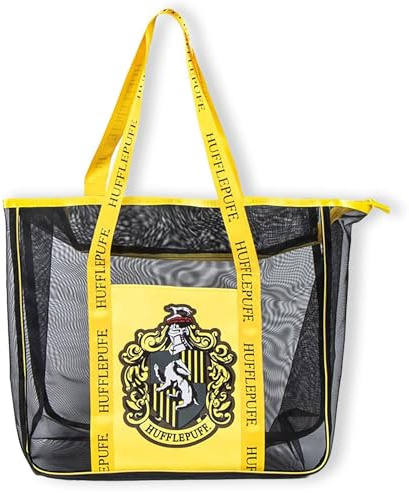 Harry Potter Hufflepuff Beach Bag, Premium Large Tote, Lightweight Travel & Summer Bag