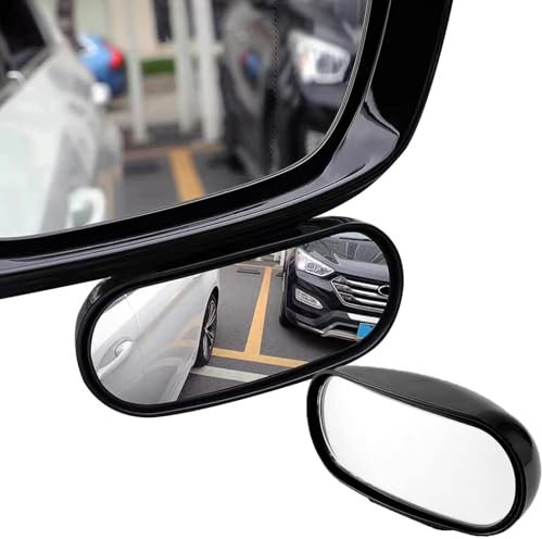 Z-oneMart 360° HD Blind Spot Car Mirror Rectangular, 2Pcs Universal Fit, Black, Exterior Left, HD Wide Angle, 360° Adjustment, Easy to Install, Multifunctional Use, Durable Design