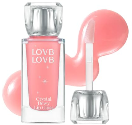 LOVB LOVB Lip Gloss Crystal Dewy Light And Not Sticky High Brightness And Long Lasting Moisturizing Korean Lip Gloss 017 Oz() 01 Pink Dolphin