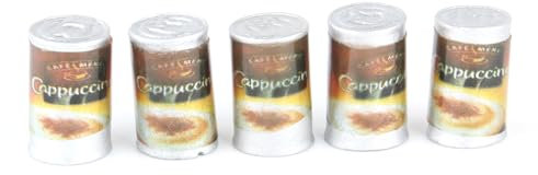 5 STK. Mini Dosen Kaffee Miniatur Kaufmannsladen Dekor Cafe Zubehör Kaffeedosen Lebensmittel-Miniaturen 1:12-Zubehör für das Puppenhaus