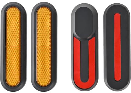 Yungeln Set di 4 coperture Laterali per Monopattino con riflettore in plastica compatibili con Monopattino Elettrico Xiaomi 4Lite - Rosso e Arancione