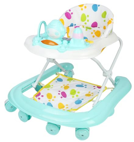 Trotteur Bébé Pliable,5 en 1 Trotteur Bébé pliable, youpala, facile à plier, Trotteur multifonction, Design Anti-Collision,Lumières et Musique,6 Mois et Plus,Jusqu'à 12 kg,62 * 68 * 36-81cm- Vert