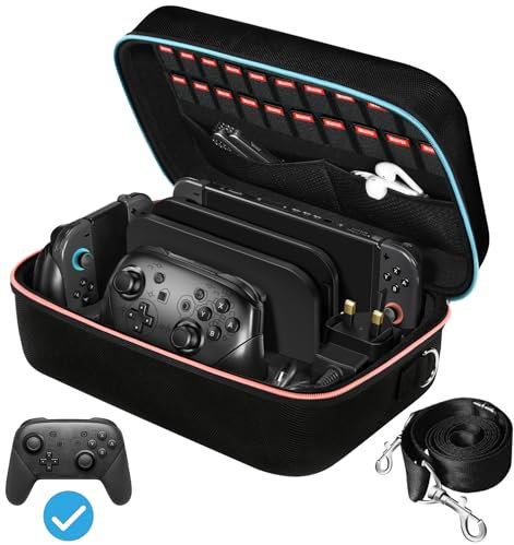 ivoler Funda para Nintendo Switch 2, Funda Protectora Dura de Lujo para Interruptor portátil, Funda Protectora para la Consola Nintendo Switch 2, y Otros Accesorios Contiene 20 Cartuchos de Juego