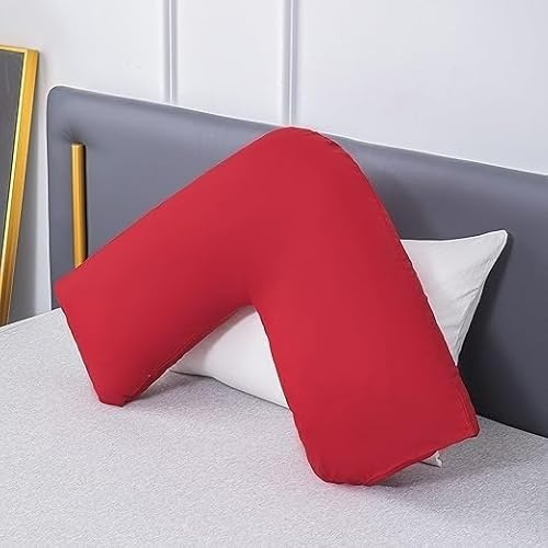 vingardium leviosa VL V Pillow with Pillowcase – Orthopedic V Shaped Pillows for Adults, Triangle Pillow for Neck, Back & Maternity Support (Red, v pillow with case)