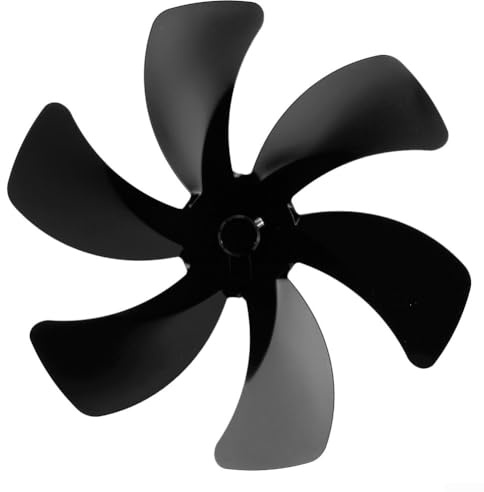 Ventilador de chimenea de 6 aspas alimentado por calor para quemadores de madera, ecológico y eficiente circulación de aire caliente (negro)